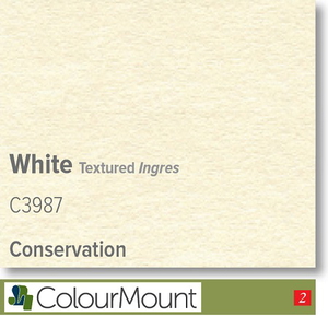 Colourmount Conservation White Core White Textured Ingres Mountboard 1 sheet