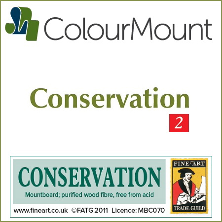 Colourmount Conservation White Core Barley Textured Mountboard 1 sheet