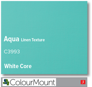 ColourMount Aqua Linen 1.4mm White Core Linen Mountboard 1 sheet