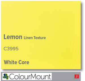 ColourMount Lemon Linen 1.4mm White Core Linen Mountboard 1 sheet