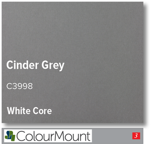 ColourMount Cinder Grey 1.4mm White Core Mountboard 1 sheet