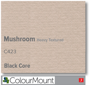 Colourmount Black Core Mushroom Heavy Textured Mountboard 1 sheet