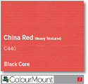Colourmount Black Core China Red Heavy Textured Mountboard 1 sheet