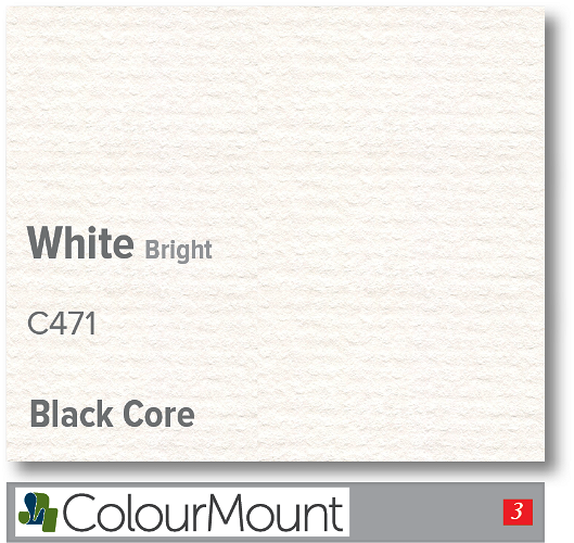Colourmount Black Core White Bright Mountboard 1 sheet