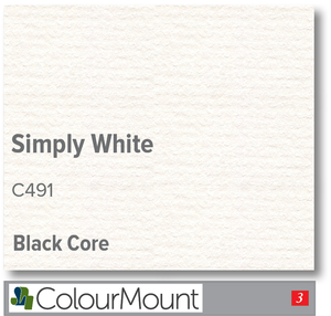 Colourmount Black Core Simply White Mountboard 1 sheet