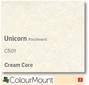 Colourmount Cream Core Unicorn Parchment Mountboard 1 sheet