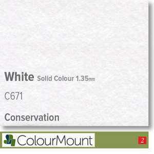 Colourmount Conservation Solid Colour 1.35mm White Mountboard 1 sheet