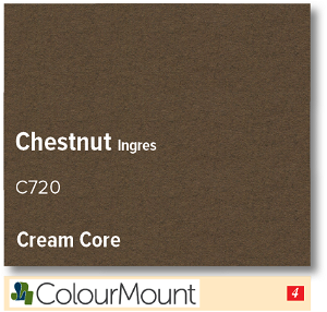 ColourMount Chestnut 1.25mm Cream Core Ingres Mountboard 1 sheet