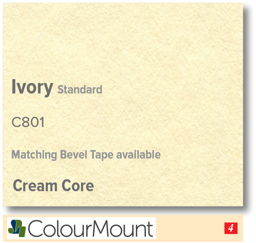 ColourMount Ivory 1.25mm Cream Core Mountboard 1 sheet