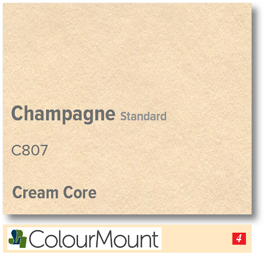 ColourMount Champagne 1.25mm Cream Core Mountboard 1 sheet