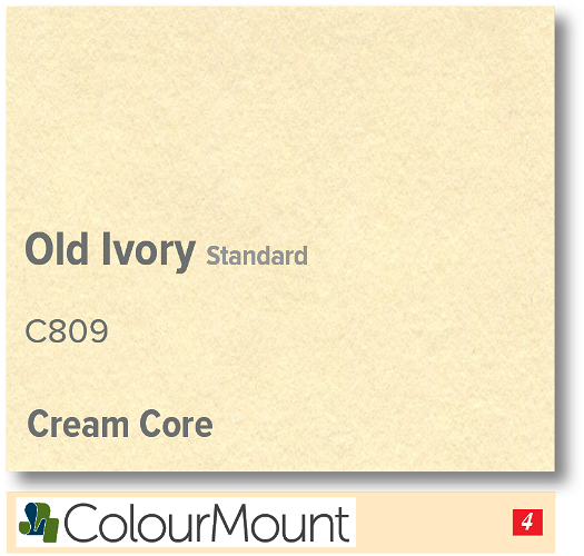 ColourMount Old Ivory 1.25mm Cream Core Mountboard 1 sheet
