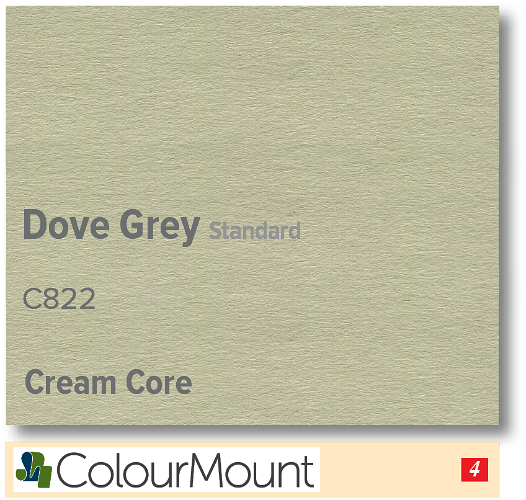 ColourMount Dove Grey 1.25mm Cream Core Mountboard 1 sheet