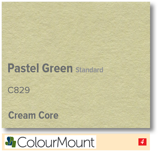 ColourMount Pastel Green 1.25mm Cream Core Mountboard 1 sheet