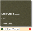 ColourMount Sage Green 1.25mm Cream Core Mountboard 1 sheet