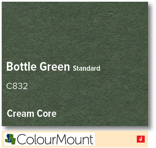 ColourMount Bottle Green 1.25mm Cream Core Mountboard 1 sheet