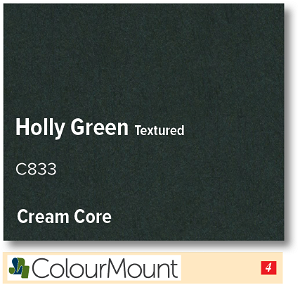 ColourMount Holly Green 1.25mm Cream Core Mountboard 1 sheet