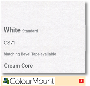 ColourMount White 1.25mm Cream Core Mountboard 1 sheet
