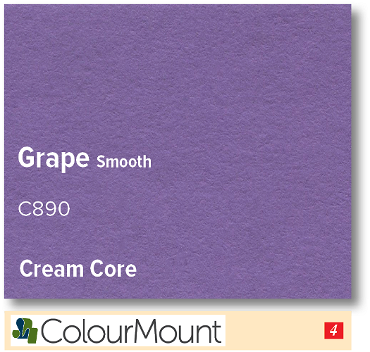 ColourMount Grape 1.25mm Cream Core Mountboard 1 sheet