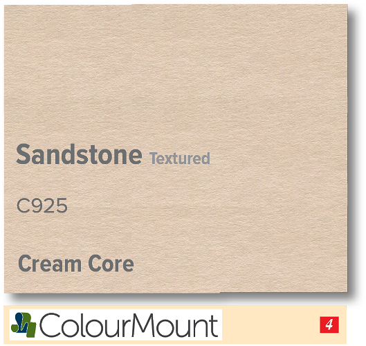 ColourMount Sandstone 1.25mm Cream Core Textured Mountboard 1 sheet