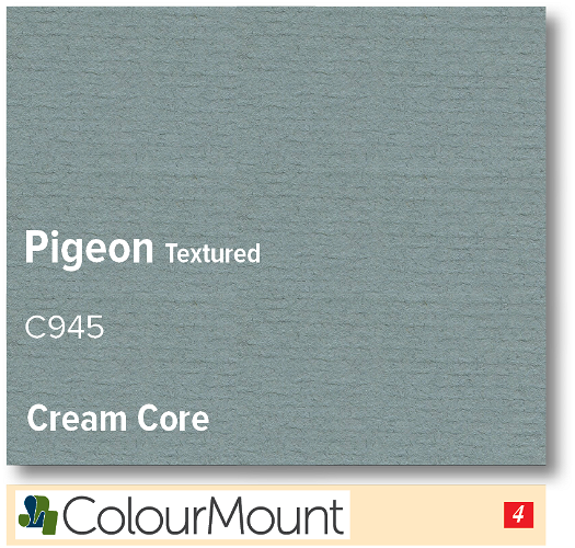 ColourMount Pigeon 1.25mm Cream Core Textured Mountboard 1 sheet