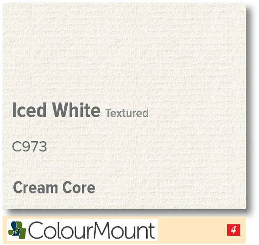 ColourMount Iced White 1.25mm Cream Core Textured Mountboard 1 sheet