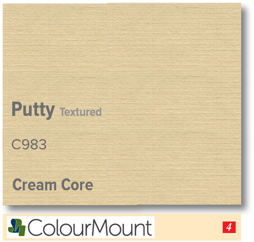 ColourMount Putty 1.25mm Cream Core Textured Mountboard 1 sheet