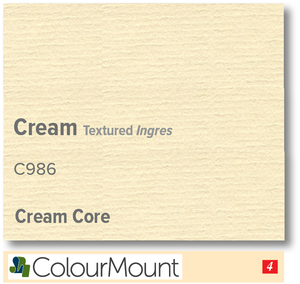 Colourmount Cream Core Cream Textured Ingres Mountboard 1 sheet