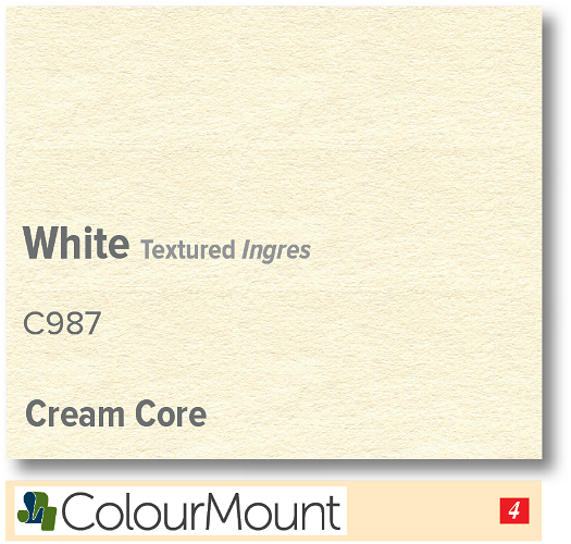 ColourMount White 1.25mm Cream Core Ingres Mountboard 1 sheet