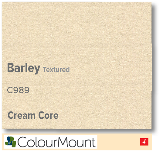 ColourMount Barley 1.25mm Cream Core Textured Mountboard 1 sheet