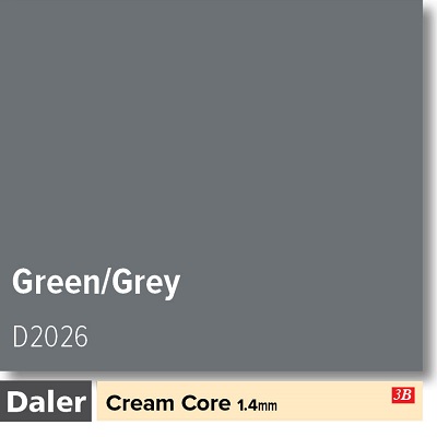 Daler Green Grey 1.4mm Cream Core Mountboard 1 sheet