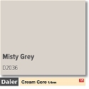 Daler Misty Grey 1.4mm Cream Core Mountboard 1 sheet