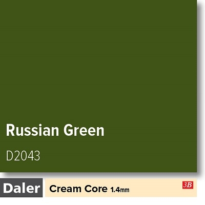 Daler Russian Green 1.4mm Cream Core Mountboard 1 sheet