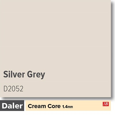 Daler Silver Grey 1.4mm Cream Core Mountboard 1 sheet