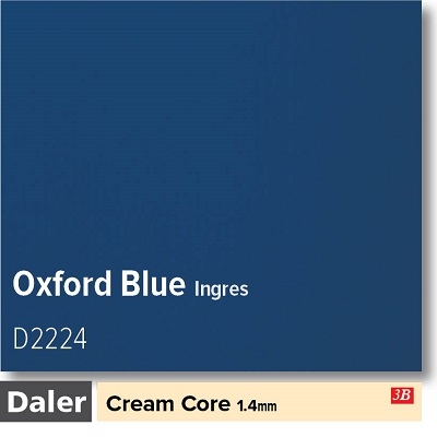 Daler Oxford Blue 1.4mm Cream Core Ingres Mountboard 1 sheet