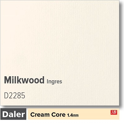 Daler Milkwood 1.4mm Cream Core Ingres Mountboard 1 sheet