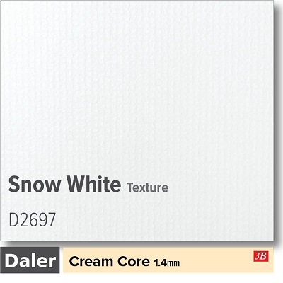 Daler Snow White 1.4mm Cream Core Textured Mountboard 1 sheet