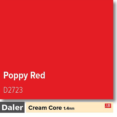 Daler Poppy Red 1.4mm Cream Core Mountboard 1 sheet