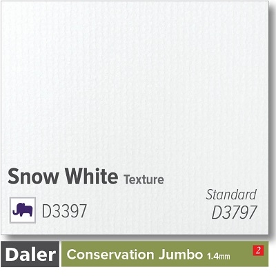Daler Conservation Jumbo Snow White Texture Mountboard 1 sheet   