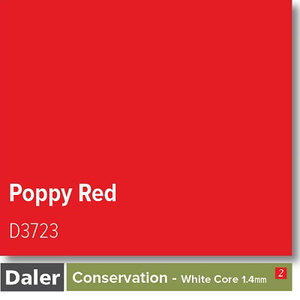 Daler Conservation Soft White Core Poppy Red Mountboard 1 sheet