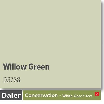 Daler Conservation Soft White Core Willow Green Mountboard 1 sheet