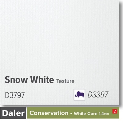 Daler Conservation Soft White Core Snow White Texture Mountboard 1 sheet