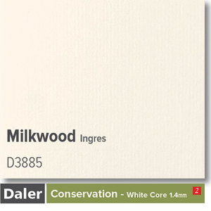 Daler Conservation Soft White Core Milkwood Ingres Mountboard 1 sheet