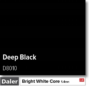 Daler Bright White Core Deep Black Mountboard 1 sheet
