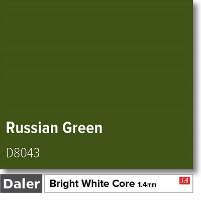 Daler Russian Green 1.4mm White Core Mountboard 1 sheet
