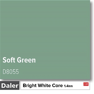 Daler Bright White Core Soft Green Mountboard 1 sheet