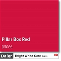 Daler Pillar Box Red 1.4mm White Core Mountboard 1 sheet
