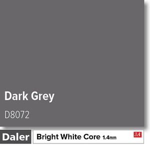 Daler Dark Grey 1.4mm White Core Mountboard 1 sheet