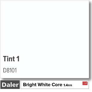 Daler Bright White Core Tint 1 Mountboard 1 sheet