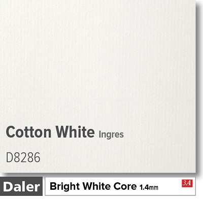 Daler Cotton White 1.4mm White Core Ingres Mountboard 1 sheet