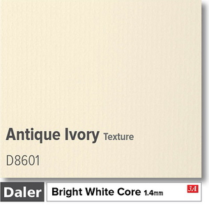 Daler Bright White Core Antique Ivory Texture Mountboard 1 sheet